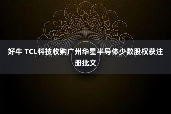 好牛 TCL科技收购广州华星半导体少数股权获注册批文